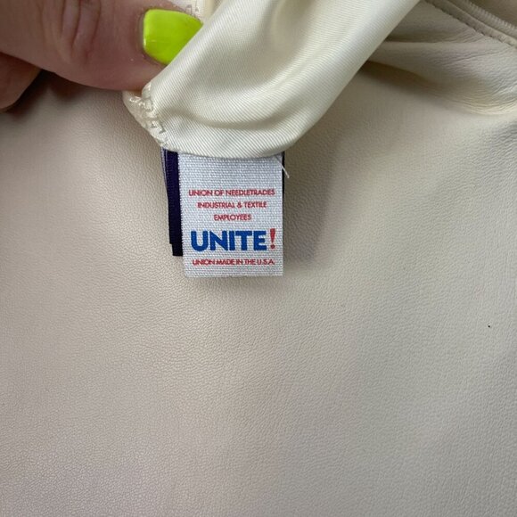 Vintage Ralph Lauren Collection Lambskin Leather Pants Size 10 Cream Union USA - Picture 6 of 12